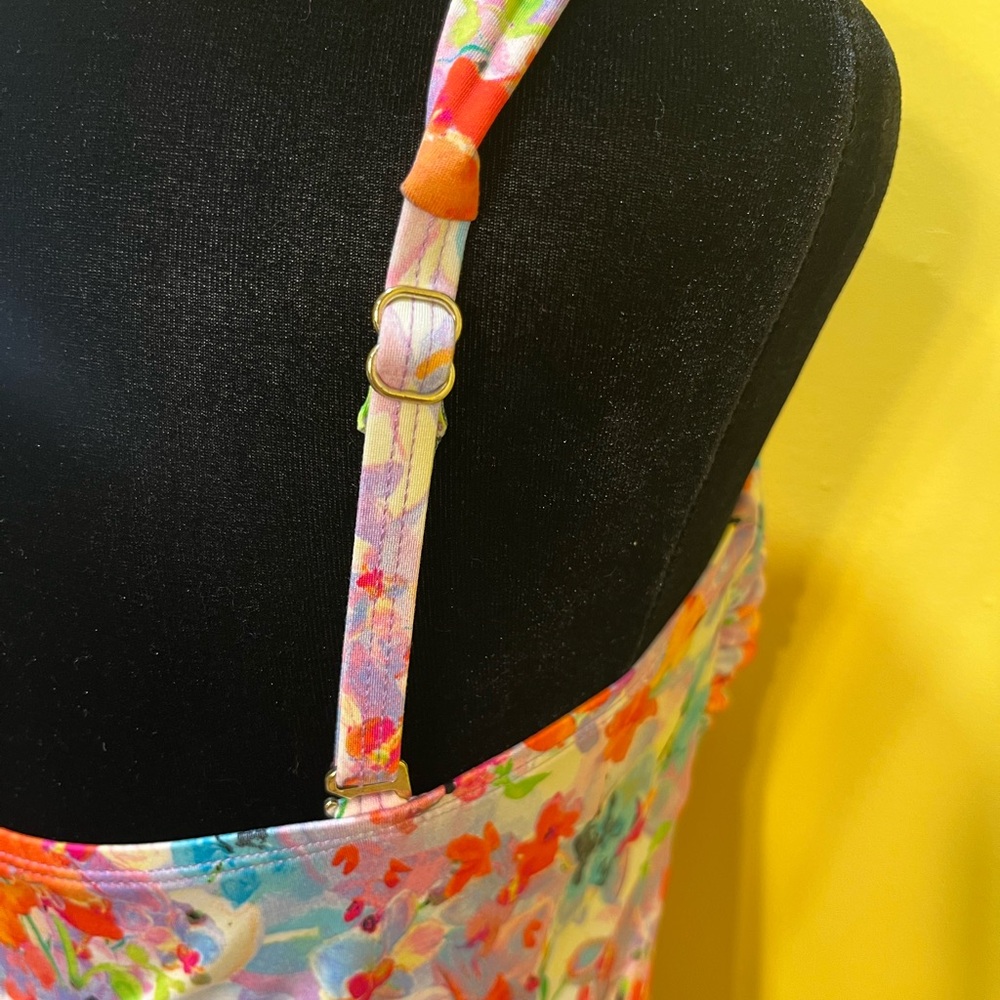 Liz Claiborne Floral Convertible Tankini Top Size 8 - Picture 6 of 12